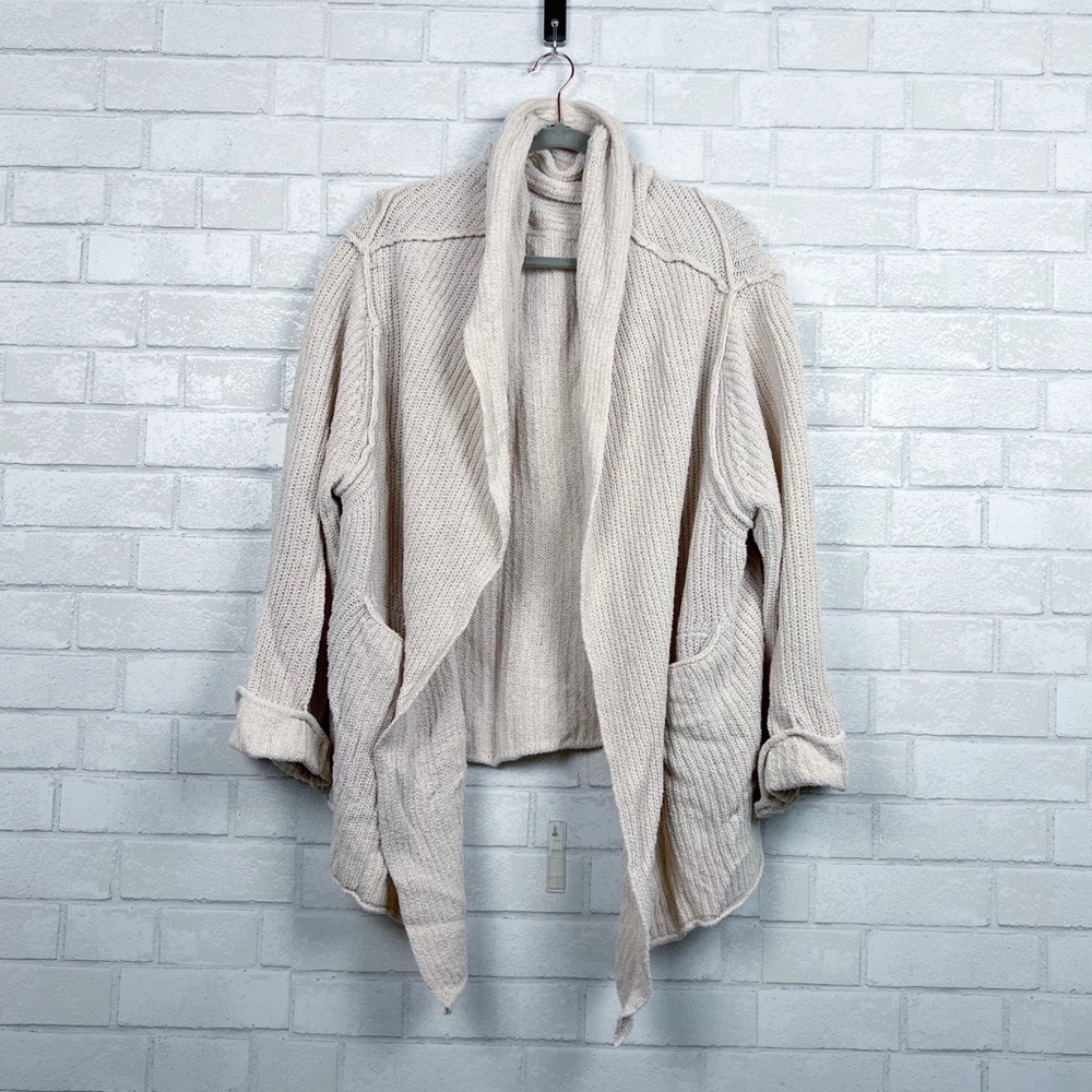 Free People Knit Cream Oversized Cardigan